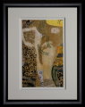 Stampa incorniciata di Gustav Klimt : Sea Serpents II (foglie di oro)
