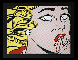 Roy Lichtenstein framed print : Crying girl