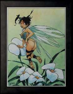 Régis Loisel framed print, Fleurs