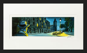 Lámina pigmentaria enmarcada Jacques de Loustal : Simenon - Maigret 1