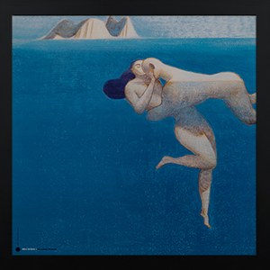 Lámina enmarcada de Mattotti : Nell' Acqua, 30 x 30 cm