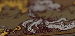Stampa incorniciata di Alfons Mucha : Zodiaco (foglie di oro), dettaglio