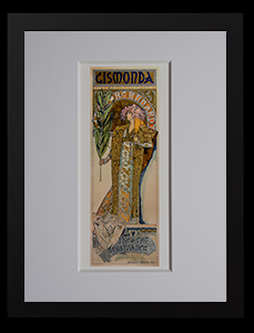 Alfons Mucha framed Matted Fine Art Print, Gismonda (Gold foil inlays)
