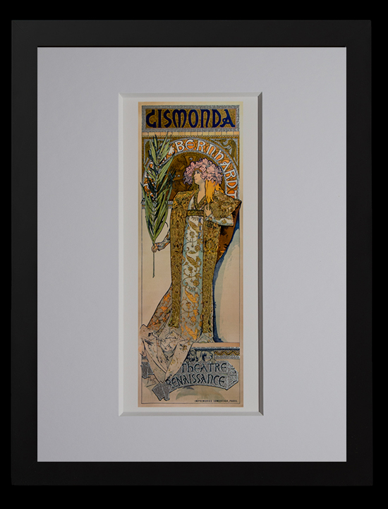 Affiche encadrée Alfons Mucha : Gismonda (feuille d'or)
