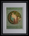 Affiche encadrée Alfons Mucha : Laurel (feuille d'or)