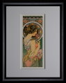 Stampa incorniciata di Alfons Mucha : Primula (foglie di oro)