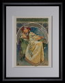 Stampa incorniciata di Alfons Mucha : Princess Hyacinth (foglie di oro)