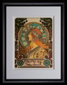 Stampa incorniciata di Alfons Mucha : Zodiaco (foglie di oro)