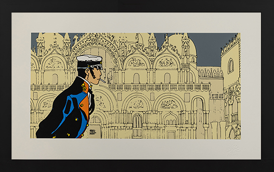 Lámina pigmentaria enmarcada Corto Maltese de Hugo Pratt : Corto, Histoire