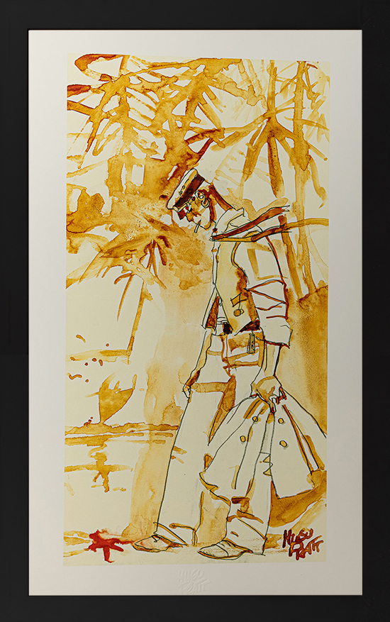 Lámina pigmentaria enmarcada Corto Maltese de Hugo Pratt : Corto Pacifico