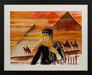 Corto Maltese framed Fine Art Pigment Print : Corto, Pyramides