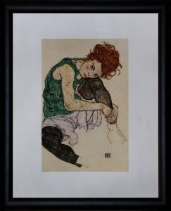 Stampa incorniciata Egon Schiele : La moglie dell'artista