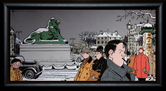 Affiche encadrée de Jacques Tardi : 14ème arrondissement de Paris