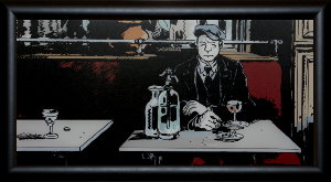 Jacques Tardi framed print, Au bistro