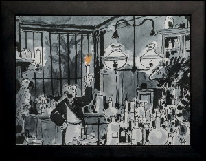 Jacques Tardi framed print : Le laboratoire