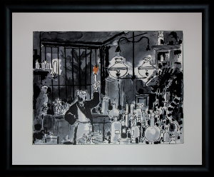 Jacques Tardi framed print, Le laboratoire