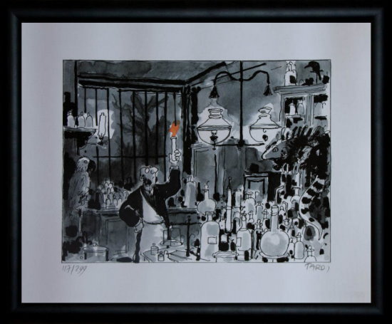 Lámina firmada, enmarcada de Jacques Tardi : Le laboratoire