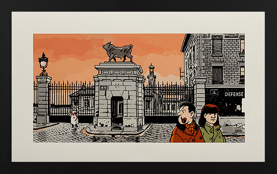 Lámina pigmentaria enmarcada Jacques Tardi : Nestor Burma dans le 15ème arrondissement de Paris