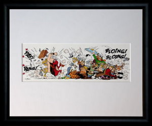 Albert Uderzo framed Digigraph : La bagarre