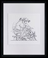 Albert Uderzo framed Digigraph print : Fou rire