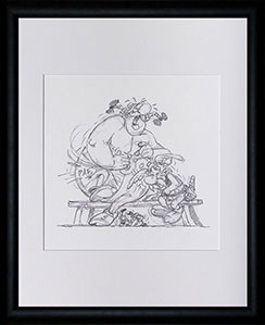 Albert Uderzo framed Digigraph : Fou rire