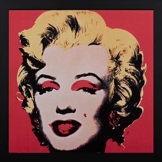 Affiche encadrée Andy Warhol : Marilyn, Red ground 1964