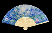 Claude Monet Bamboo hand fan, Morning water lilies