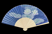 Claude Monet Bamboo hand fan, Evening water lilies