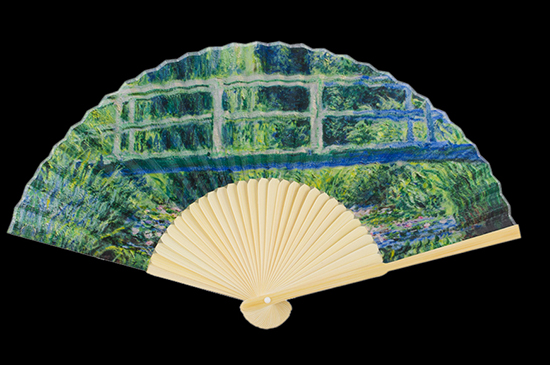 Claude Monet Bamboo hand fan, The Japanese Bridge