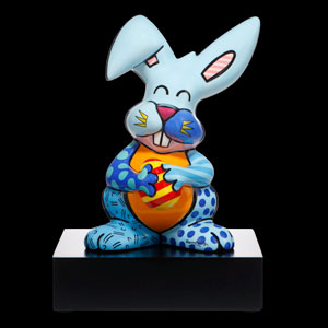 Figurine Romero Britto, édition limitée, numérotée : Blue Rabbit