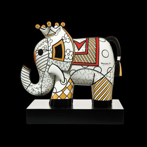 Figura Romero Britto, numerada : Golden Elephant
