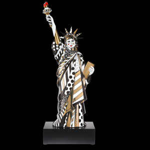 Figurine Romero Britto, édition limitée, numérotée : Golden Liberty