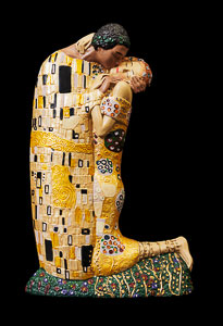Gustav Klimt statue : The kiss