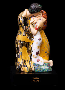 Statuette en porcelaine Gustav Klimt : Le baiser
