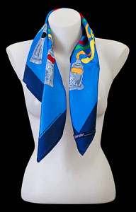 Arman square scarf : Tubes de gouache (blue)