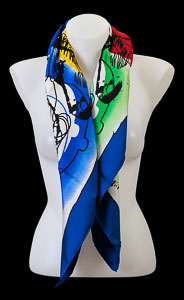 Arman square scarf : Violins (blue)