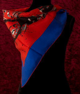 Arman square scarf : Violins (red)