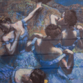 Foulard Edgar Degas : Les danseuses bleues (déplié)