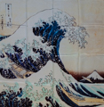 Foulard Hokusai : La grande vague de Kanagawa (déplié)