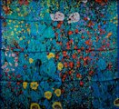 Pauelo Gustav Klimt : Jardn de granja con girasoles (desplegado)