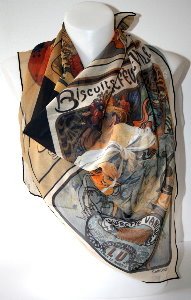Alphonse Mucha square scarf : Advertising posters