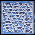 Franois Pompon scarf : Animals (Blue) (unfolded)