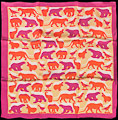 Franois Pompon scarf : Animals (Coral) (unfolded)