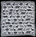Franois Pompon scarf : Animals (Grey) (unfolded)