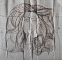 Pablo Picasso scarf : Portrait de Franoise (unfolded)