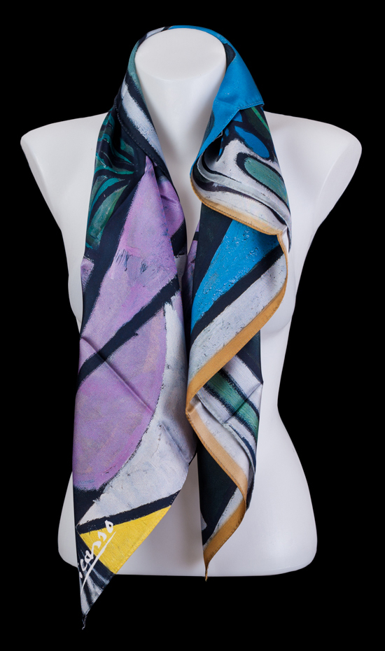 Pablo Picasso Square scarf : Nude with a bouquet of irises and a mirror