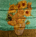 Van Gogh scarf : The sunflowers (unfolded)