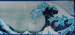 Echarpe Hokusai : La grande vague de Kanagawa (déplié)