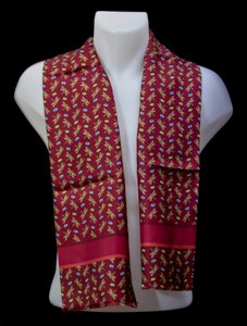 Tiffany silk scarf for men : Dragon Fly (Red)