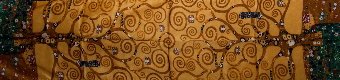 Gustav Klimt scarf : The tree of life (gold) (unfolded)